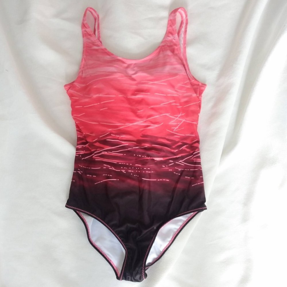 Exlura Onepiece bathing suit ombre kriss kross back NWOT - Picture 3 of 4